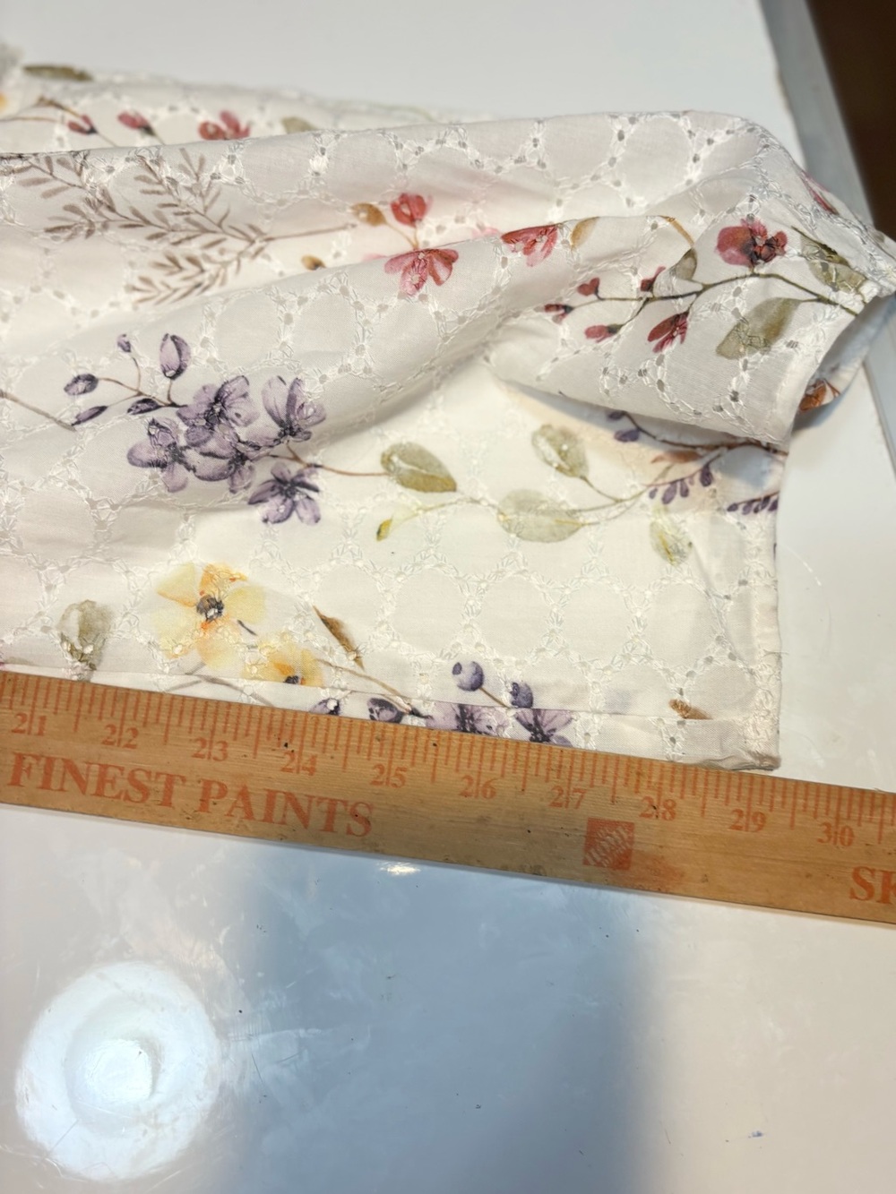 Pearl + Sea White Embroidered Eyelit Floral Lined Pants size 4 - Picture 9 of 15